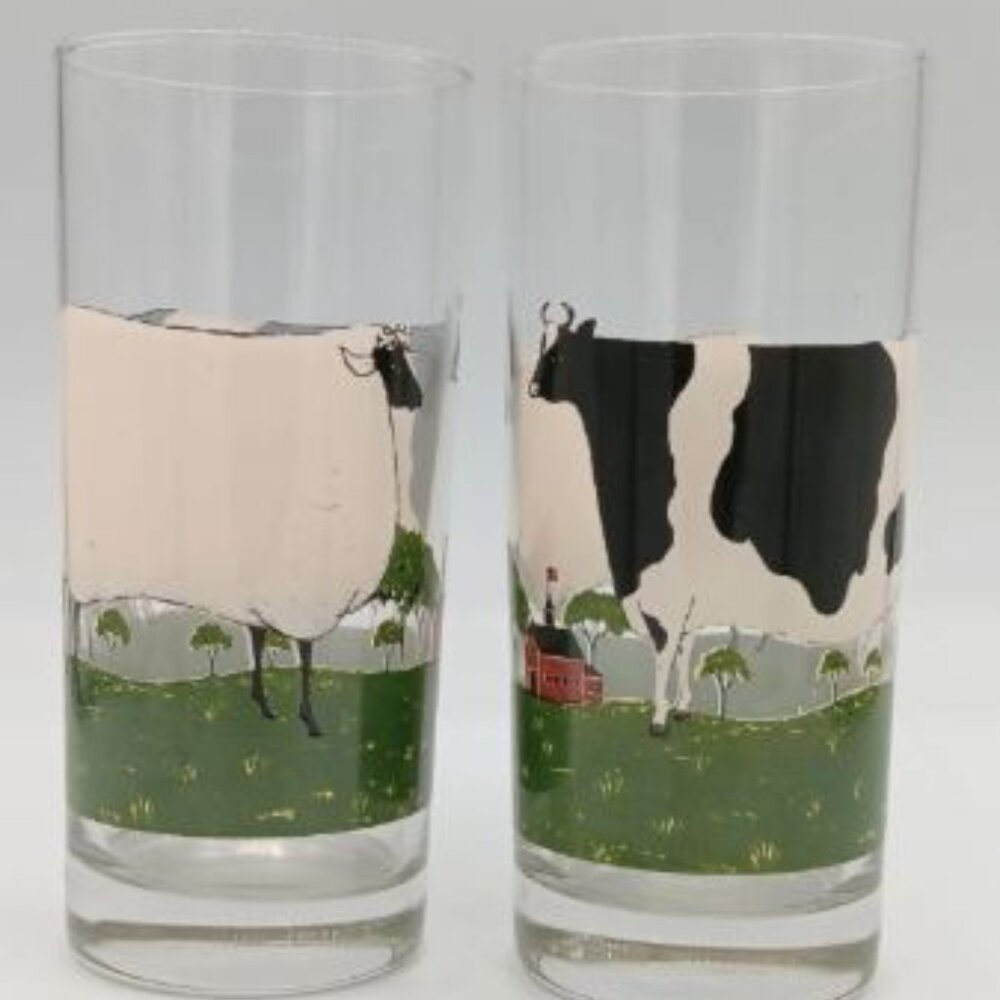 Brandon House 4 Barnyard Animals Warren Kimble Drinking Glasses Cow Sheep Farm